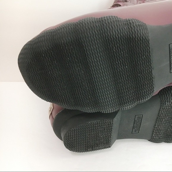 Sperry Women's Saltwater Quilted Red Wine Burgundy Duck Boots Size 5 NEW - Picture 8 of 11